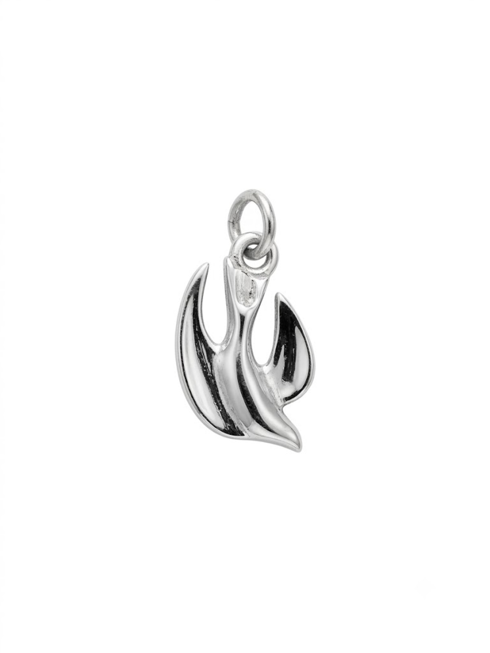 Dove in flight silver toned charm pendant